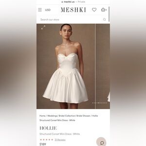 Meshki HOLLIE
Structured Corset Mini Dress - White